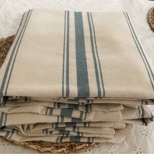 2 Panels. Lush Decor Striped Cream and Blue Curtains